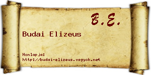 Budai Elizeus névjegykártya